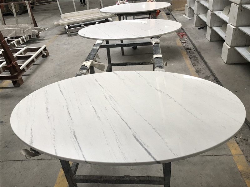 white marble table top