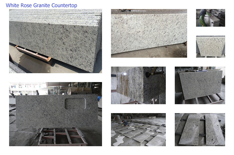 white rose granite kitchen countertop