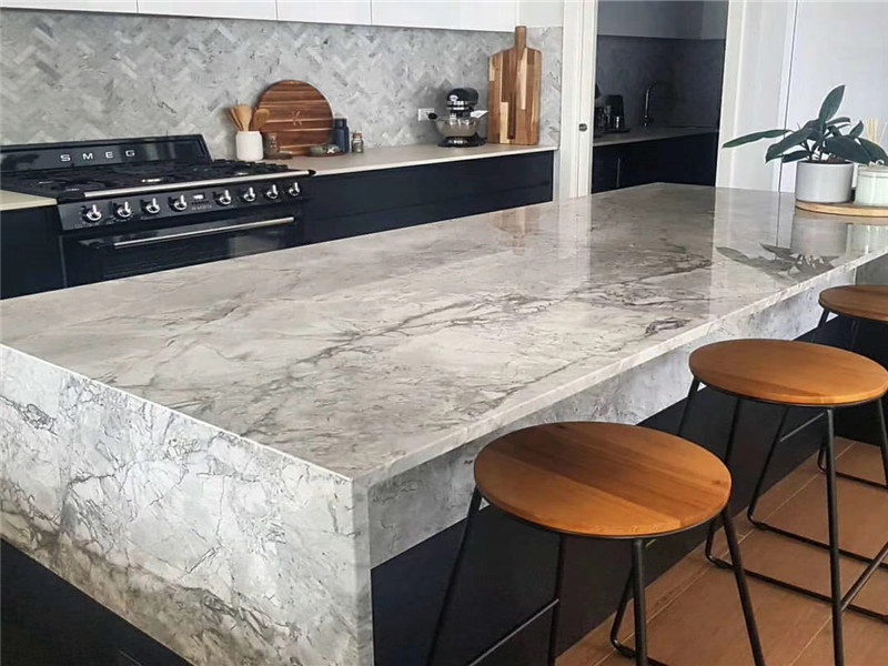 Super White Quartzite Kitchen Countertop
