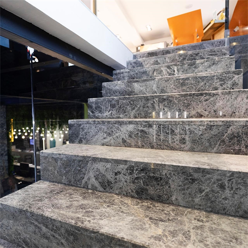 Tundra Grey Marble Stairs