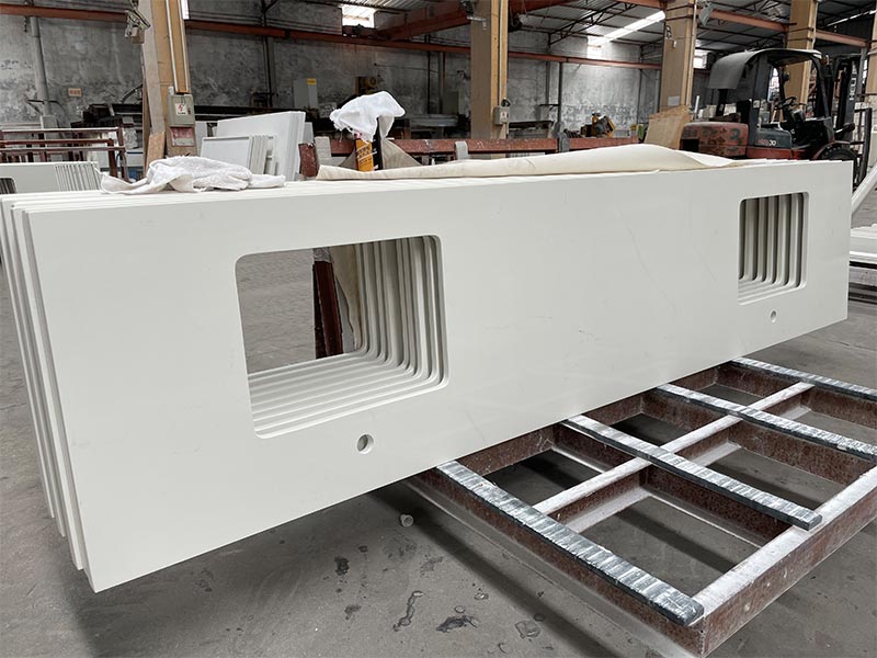 Pure White Quartz Bathroom Tops