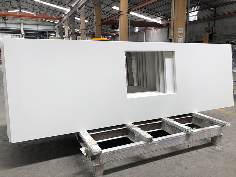 White Quartz Vanity Top with Sink Cutout