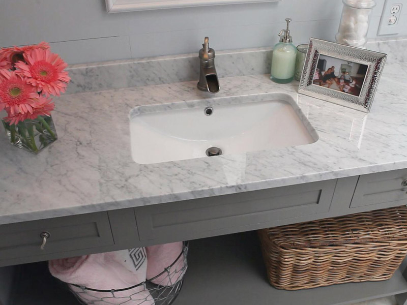 Carrara White Bathroom Vanity Sinks