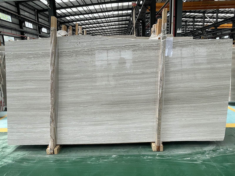 White Wood Marble Slab