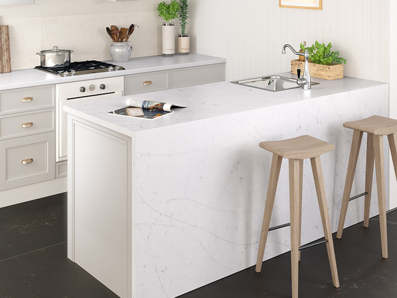 Et Statuario Quartz Kitchen Countertop