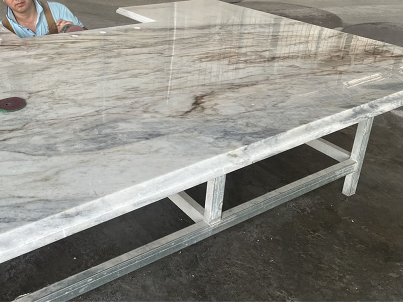 Bianco Orion Marble Kitchen Island