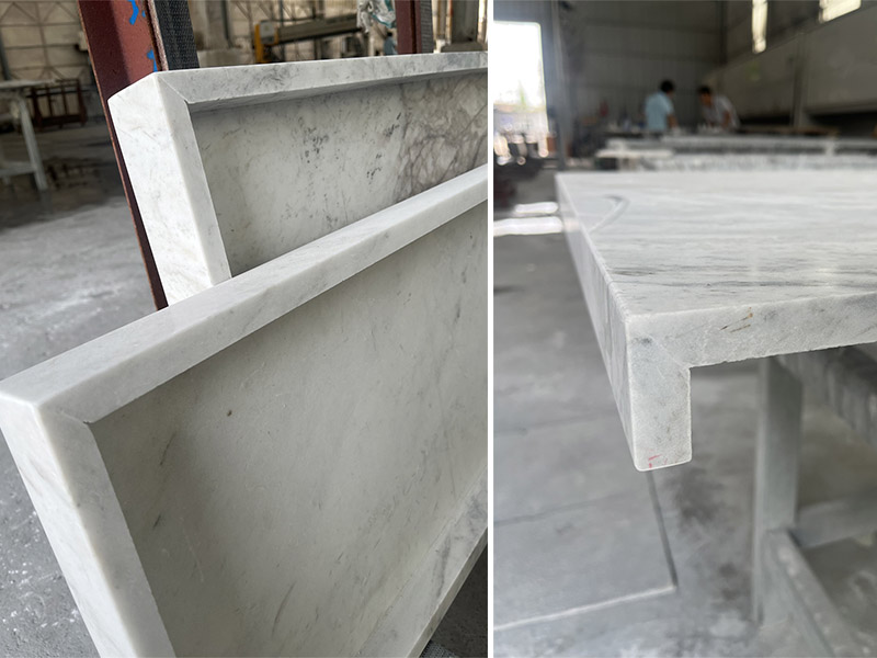 Marble Kitchen Tops with Miltered Edge