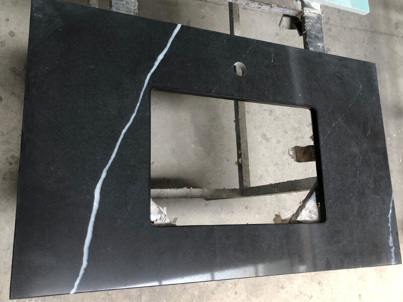 Black Marquina Quartz Vanity Top