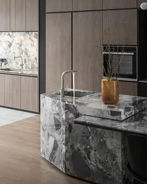 Kitchen Island with Marble Tops