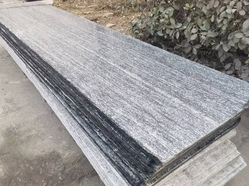 Flamed Nero Santiago Granite Slab