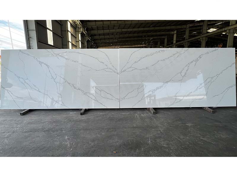 Calacatta Tramonto Quartz Bookmatched Slab