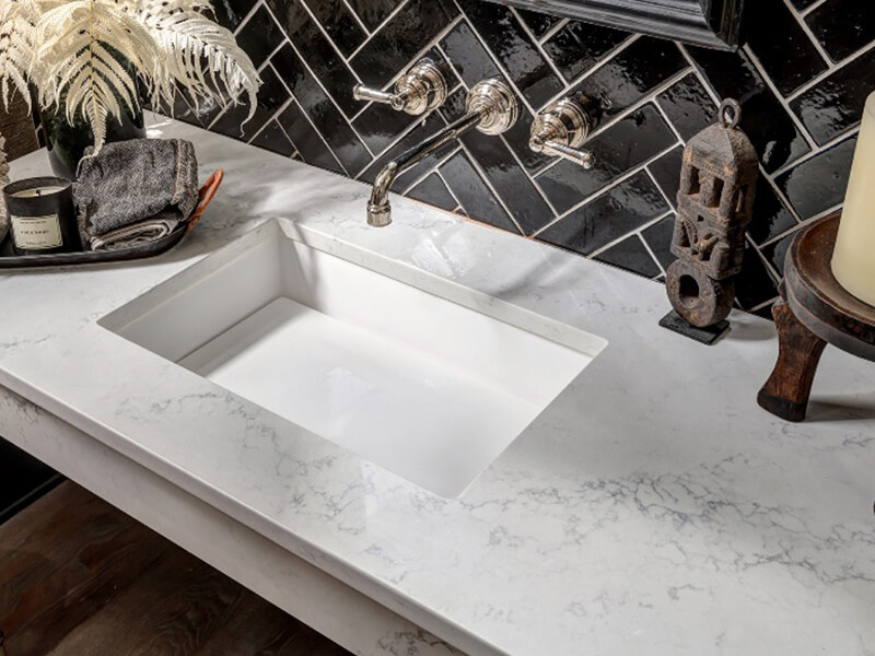 Muse Quartz Vanity Tops with Rectangle Sink
