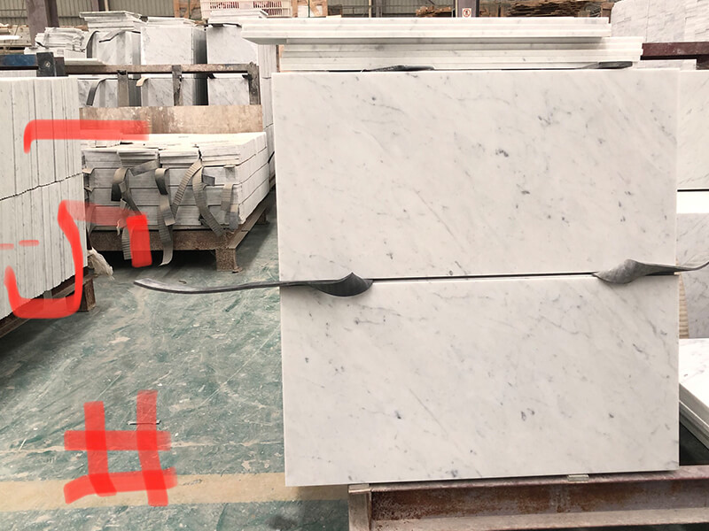 Polished Carrara White Marble Tiles