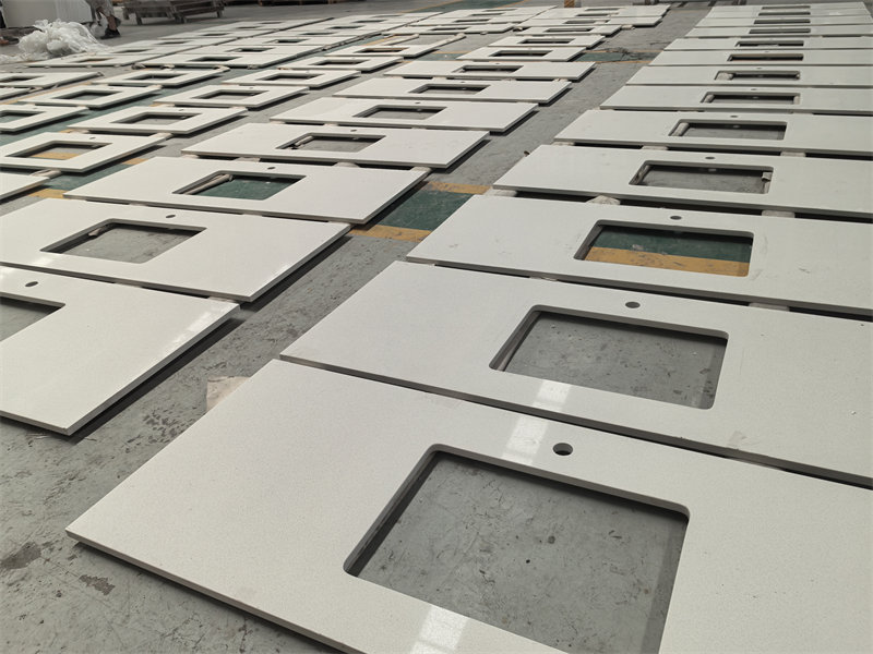 pure white quartz vanity tops