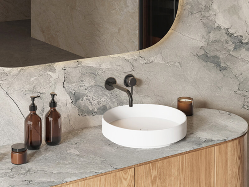 White Camouflage Marble Bathroom White Camouflage Marble Bathroom