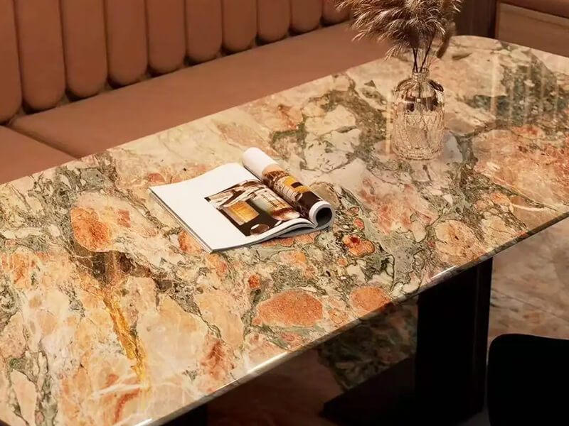 Four Seasons Pink Green Marble Table Four Seasons Pink Green Marble Table