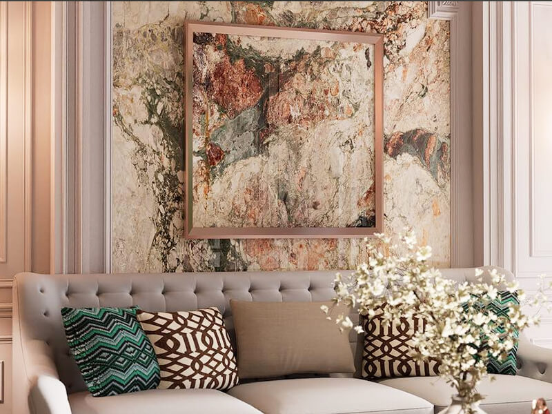Four Seasons Pink Green Marble Wall Four Seasons Pink Green Marble Wall