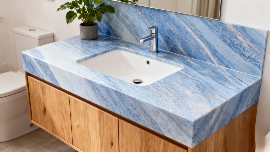 Brazil Blue Crystal Quartzite Vanity Top Brazil Blue Crystal Quartzite Vanity Top