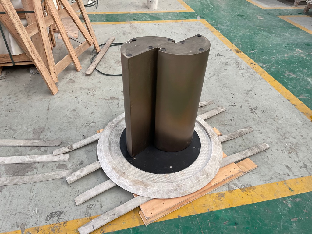 Marble Table with Metal Base