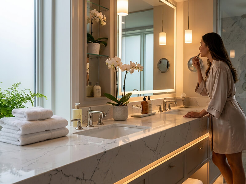 White Attica Quartz Countertops