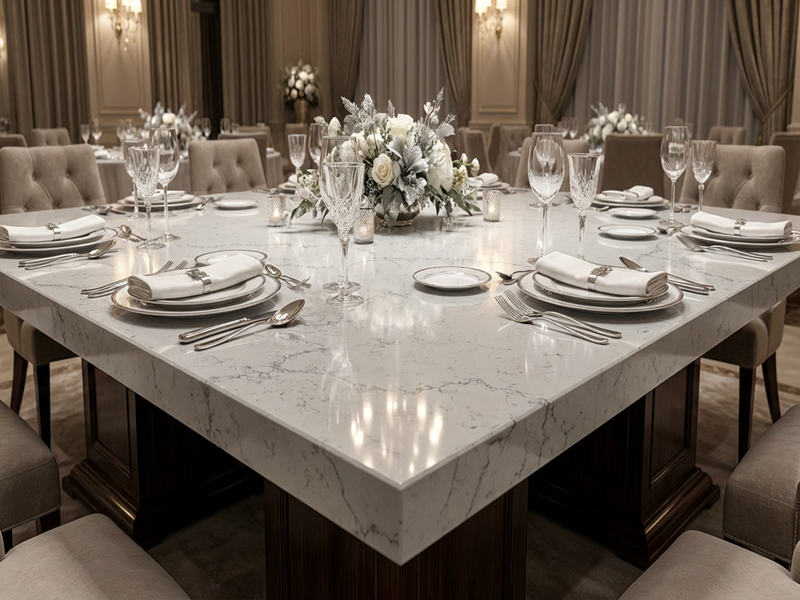 White Quartz Surfaces for Dining Tables White Quartz Surfaces for Dining Tables