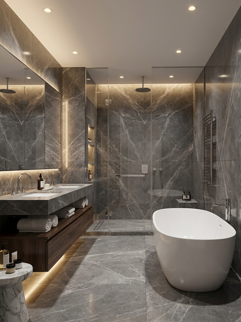 Herm&egrave;s Grey Marble Hotel Public Area Walls