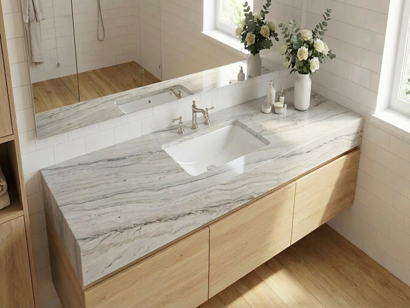 White Quartzite Vanity Tops