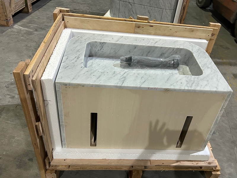 Custom Marble Vanity with Seamless Sink