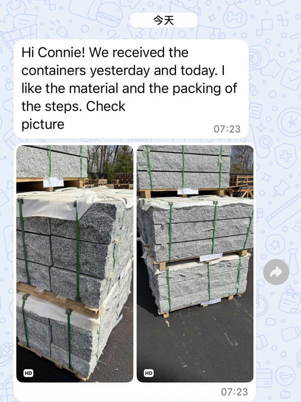 Strapped granite blocks on pallets Strapped granite blocks on pallets