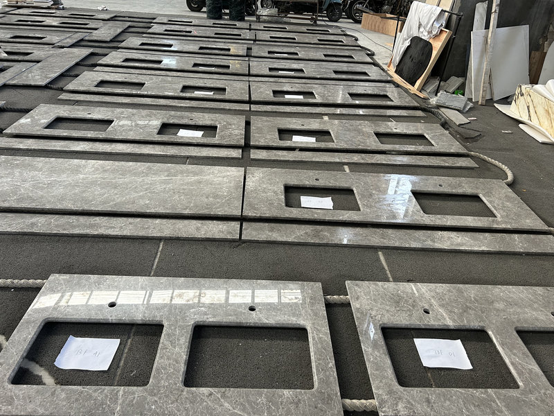 grey marble vanity top inspection