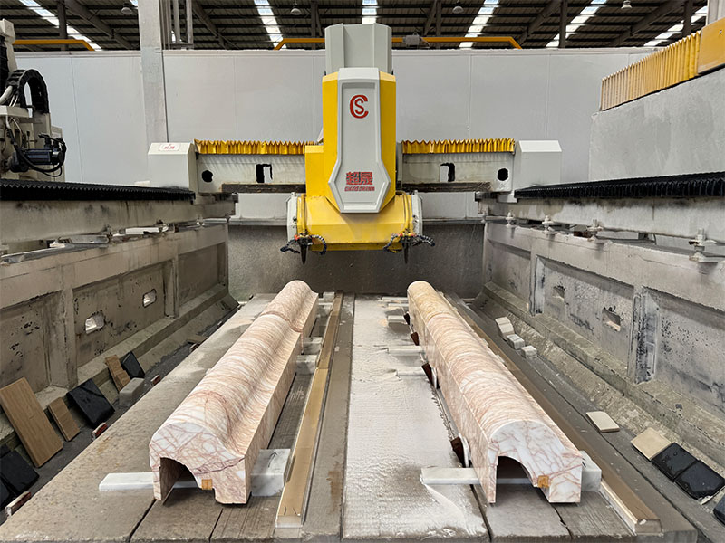 Marble columns shaped precisely through CNC cutting