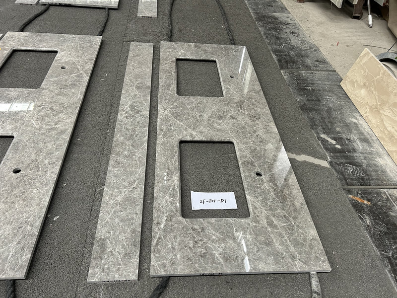 Finished Hermes Grey Marble vanity tops