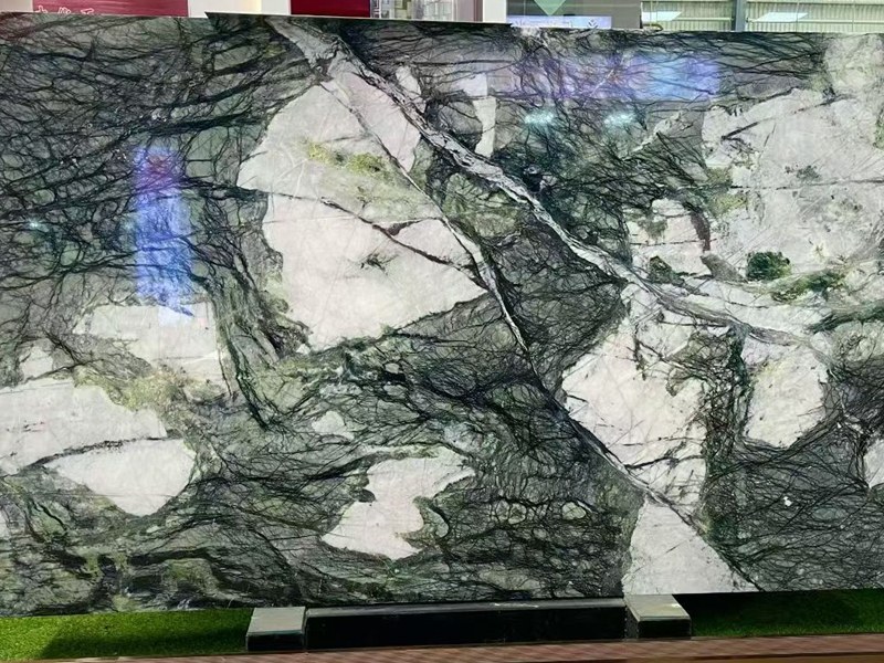 Bookmatched Green Marble