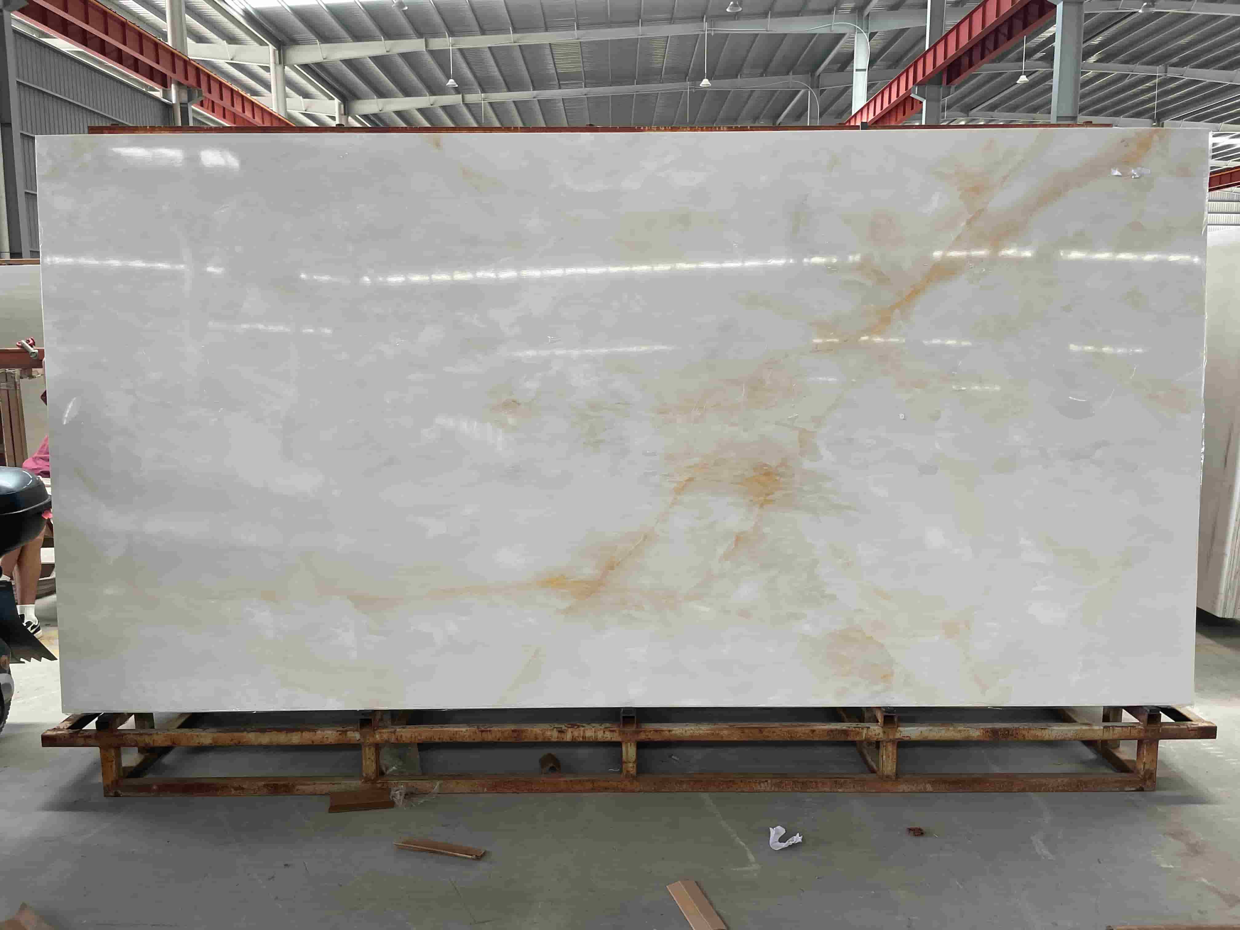 Hetian White Jade sintered stone slab for Singapore project