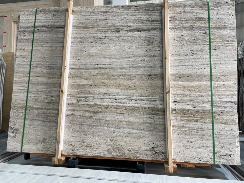Silver Grey Iranian Travertine Slabs Silver Grey Iranian Travertine Slabs