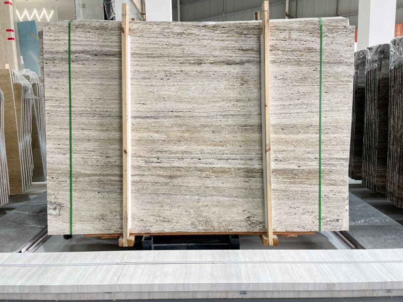 Silver Grey Iranian Travertine Slabs Silver Grey Iranian Travertine Slabs