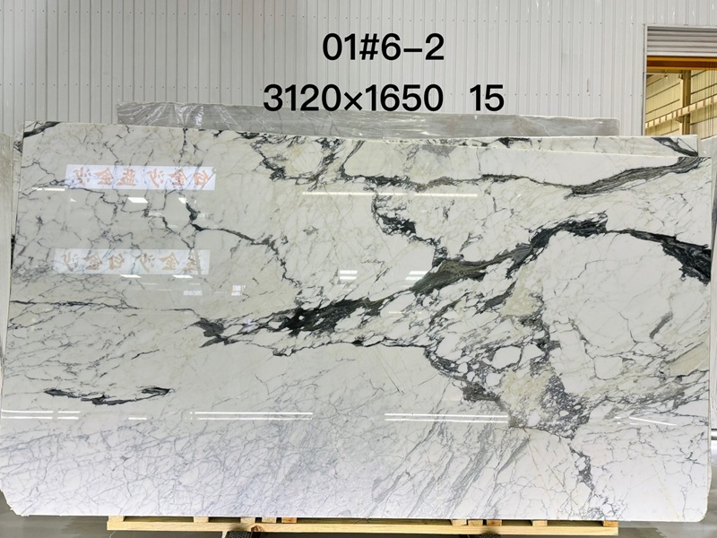 Italian White Landscape Marble Slab Italian White Landscape Marble Slab