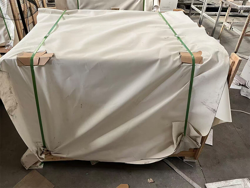 Pure White Velvet Sintered Stone Table Top Packing Pure White Velvet Sintered Stone Table Top Packing