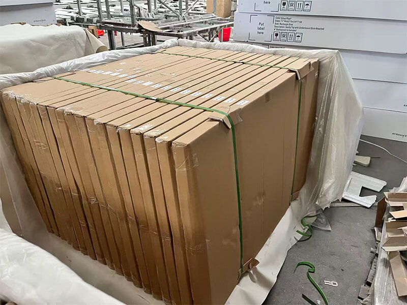 Pure White Velvet Sintered Stone Table Top Packing Pure White Velvet Sintered Stone Table Top Packing