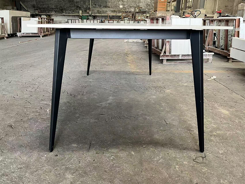 Pure White Velvet Sintered Stone Table Legs Pure White Velvet Sintered Stone Table Legs