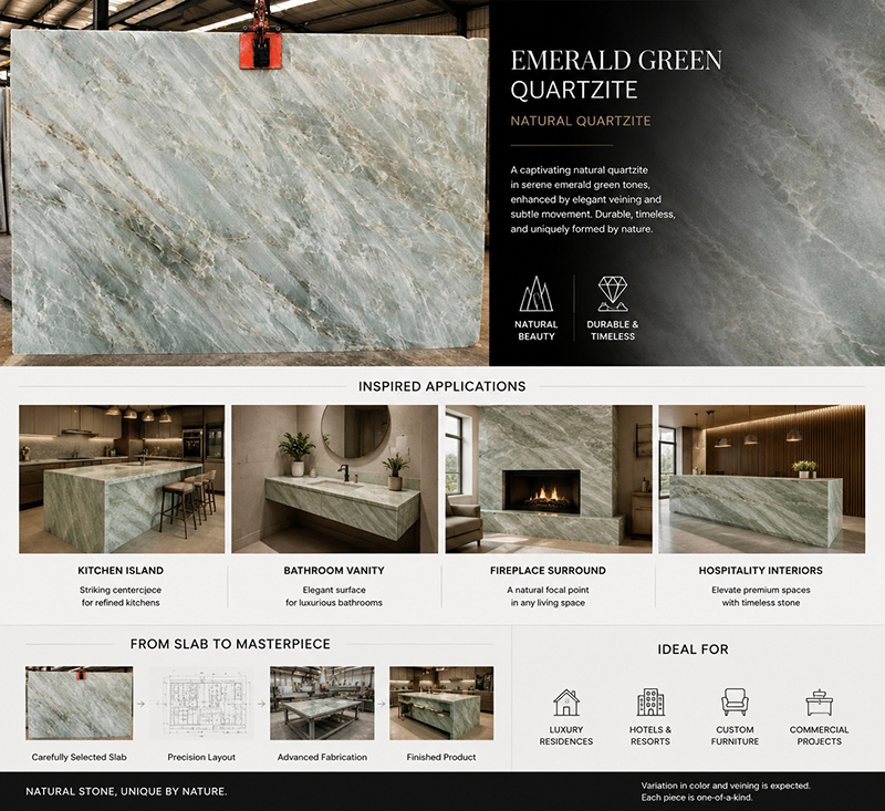 Emerald Green Quartzite Application