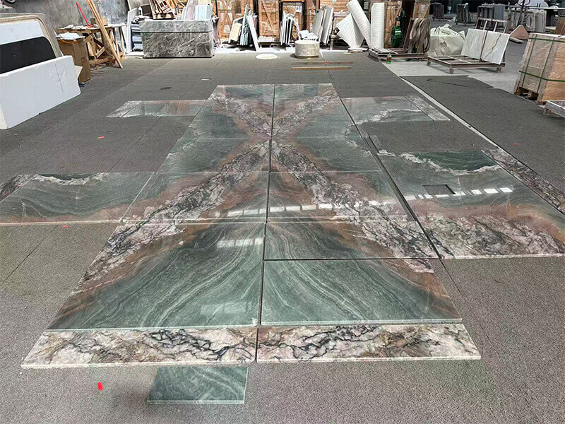 Dragon Green Quartzite Finished Layout Display Dragon Green Quartzite Finished Layout Display