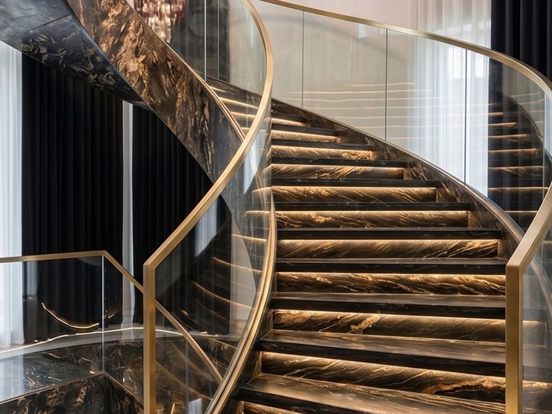 African Prada Gold Quartzite Stair African Prada Gold Quartzite Stair
