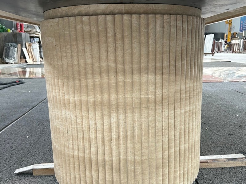 Rounded Travertine Dining Table Rounded Travertine Dining Table