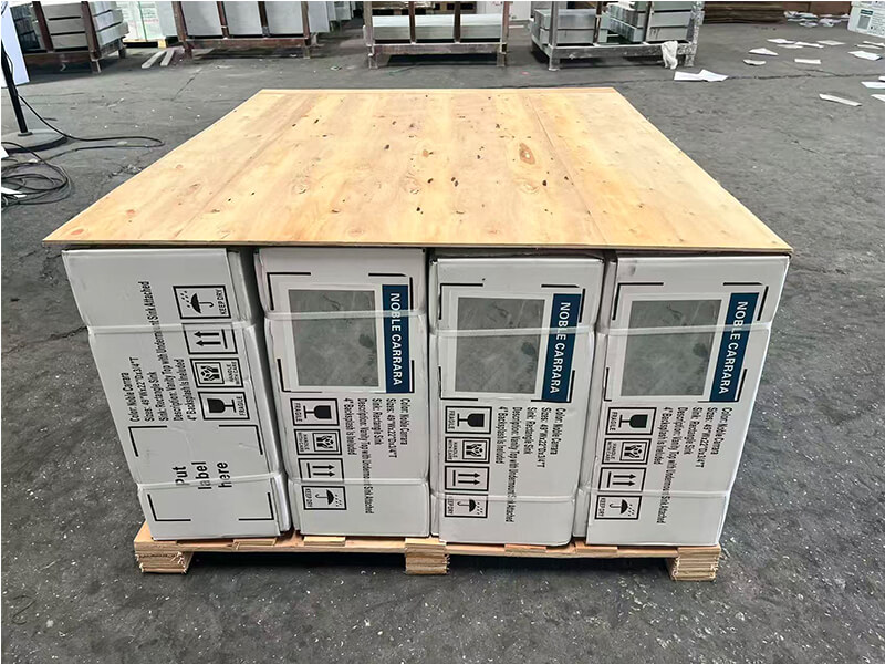 Packing details of Noble Carrara Grey marble vanity top Packing details of Noble Carrara Grey marble vanity top