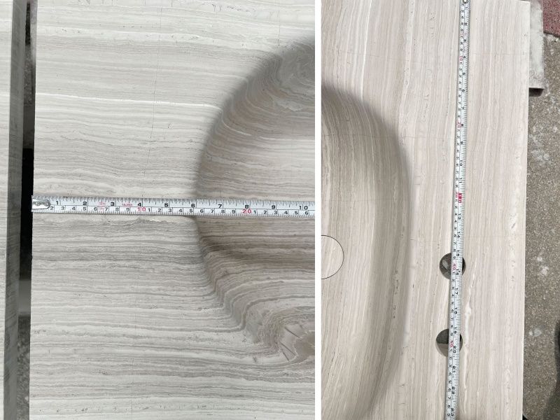 Wooden White Marble Integrated Vanity measurement Wooden White Marble Integrated Vanity measurement
