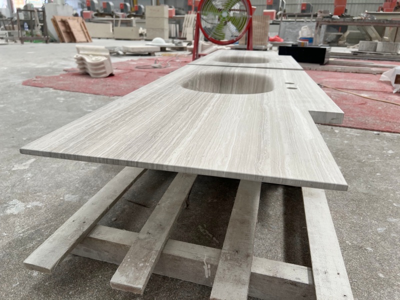 Wooden White Marble Integrated Vanity Wooden White Marble Integrated Vanity