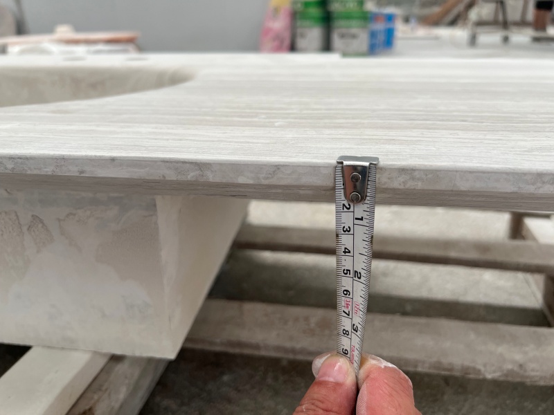 Wooden White Marble Integrated Vanity measurement Wooden White Marble Integrated Vanity measurement