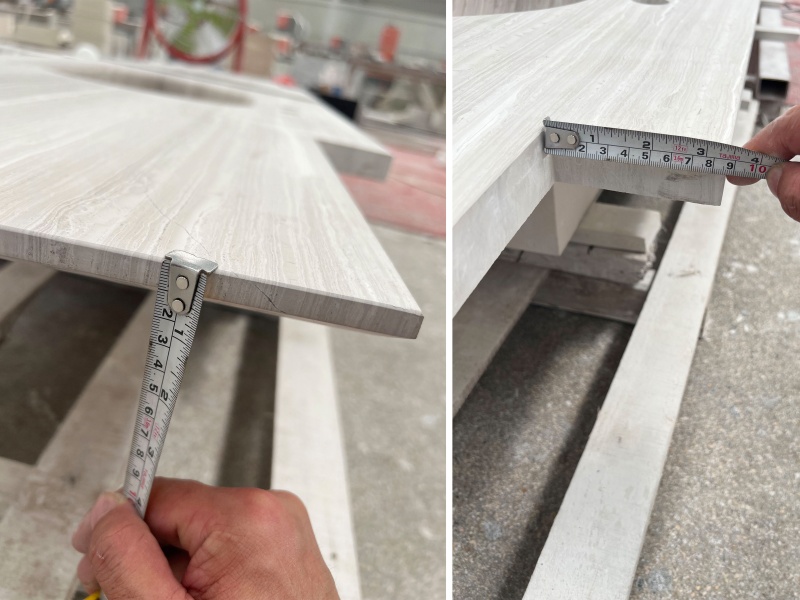 Wooden White Marble Integrated Vanity measurement Wooden White Marble Integrated Vanity measurement