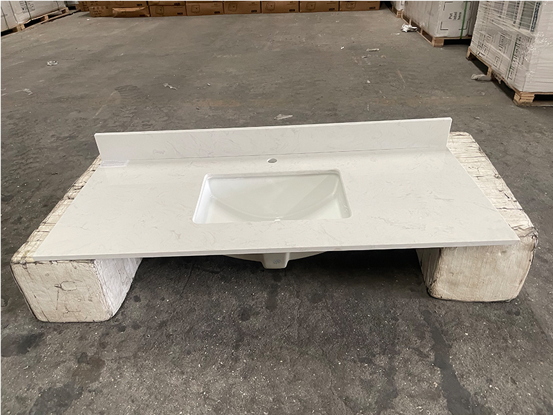 Ariston White Engineered Marble Vanity Top with Sink Ariston White Engineered Marble Vanity Top with Sink